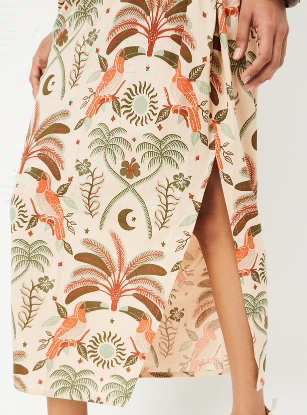 Kalki x Max Women Printed Tie-up Skirt