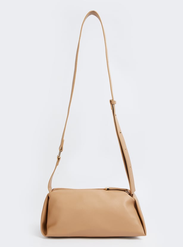 Big size／side gather bag／beige Buy Beige Handbags for Women by Womanix Online | Ajio.com