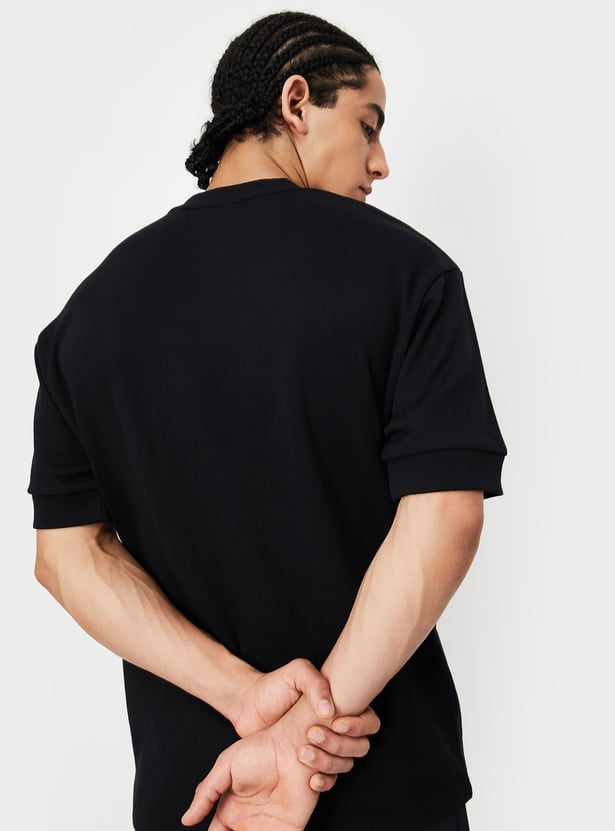 Men Solid Oversized Athleisure T-shirt
