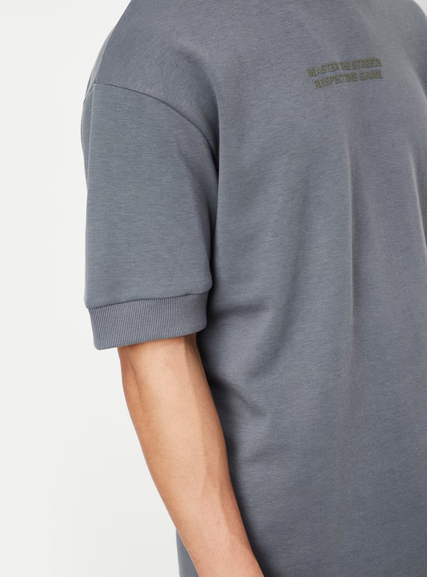 Men Solid Oversized Athleisure T-shirt