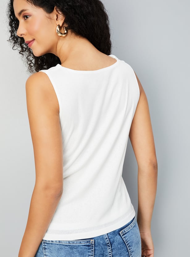 Women Solid Cowl Neck Top