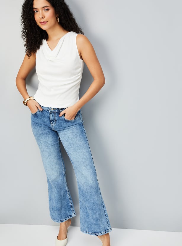 Women Solid Cowl Neck Top