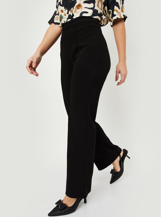 Women Solid Wide-Leg Trousers