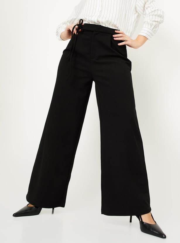 Women Textured Wide-Leg Trousers MASU 22AW FUTURE WIDE TROUSERS