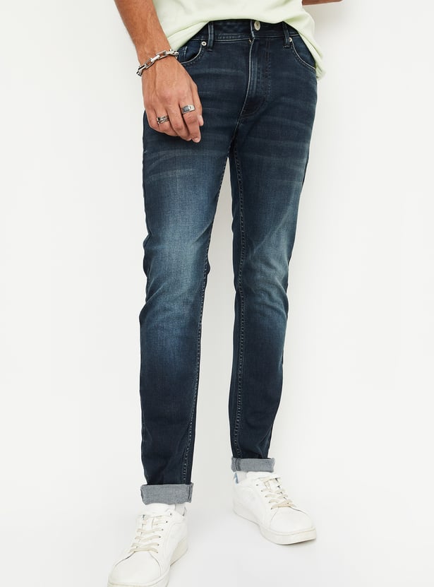 Men Washed Skinny Fit Jeans