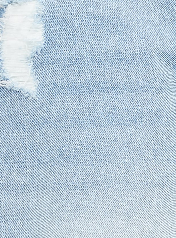 Men Washed Distressed Straight Fit Jeans