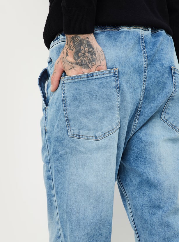 Men Washed Carrot Fit Jogger Jeans