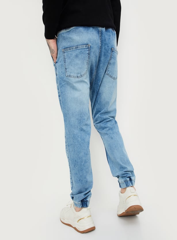 Men Washed Carrot Fit Jogger Jeans