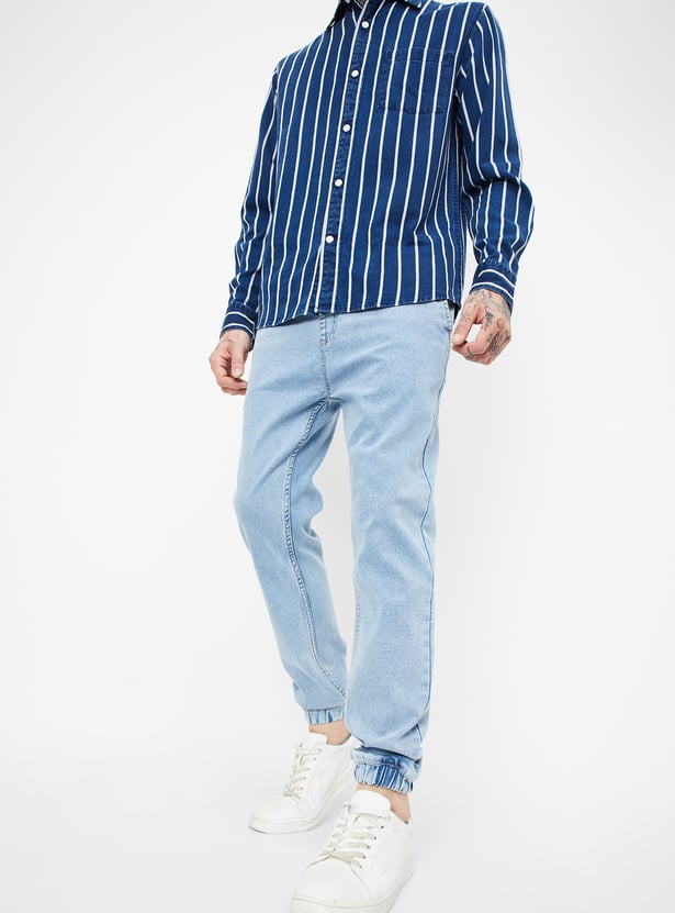 Men Washed Carrot Fit Jogger Jeans