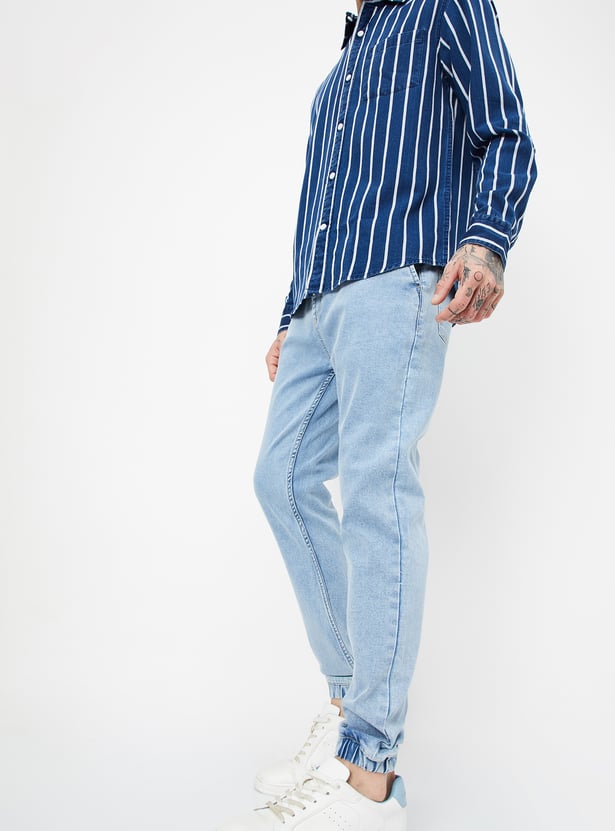 Men Washed Carrot Fit Jogger Jeans