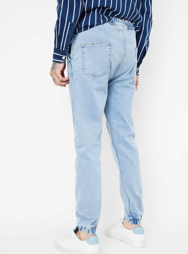 Men Washed Carrot Fit Jogger Jeans