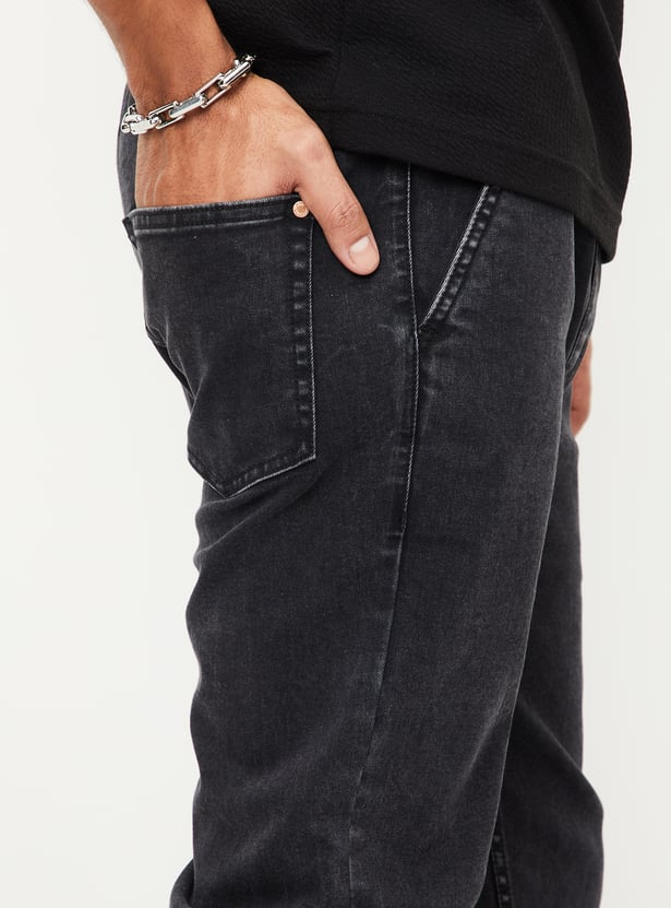 Men Washed Carrot Fit Jogger Jeans