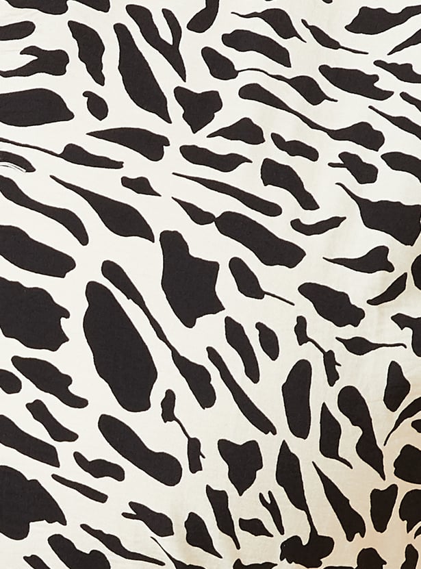 Women Printed Belted Shirt Dress