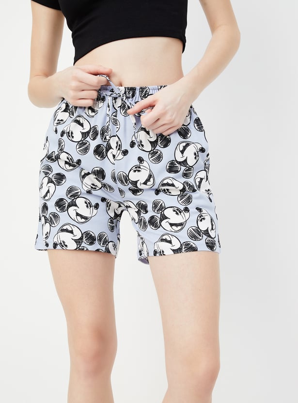 パンツ DISCOVERED Mickey Wide Shorts DISCOVERED Mickey Wide Shorts（Women Mickey Mouse Printed
