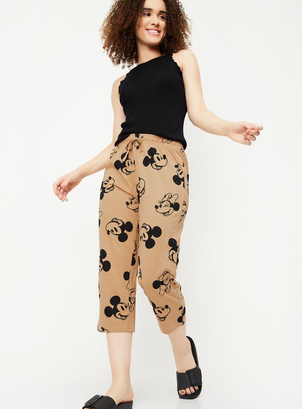 Women Mickey Printed Capris