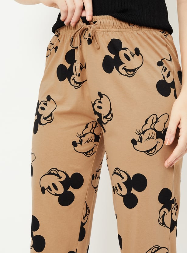 Women Mickey Printed Capris
