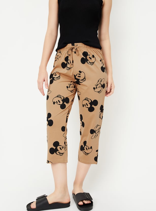Women Mickey Printed Capris