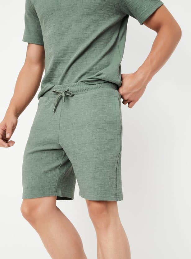 Men Textured Shorts