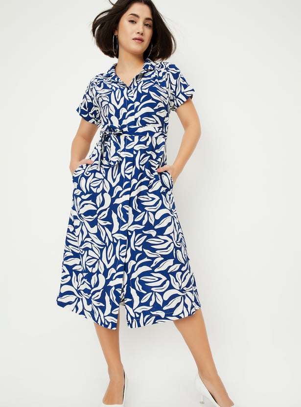 Elegant Waist Belted Midi Dress for Women main image 0