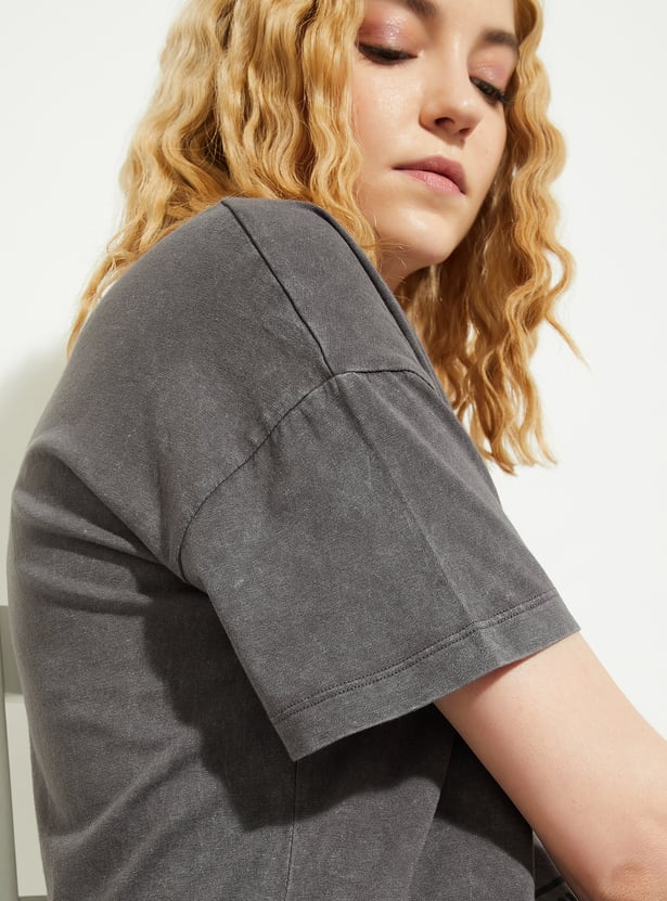 ALAYA F x URB_N Women Pink Floyd Print Boxy Fit T-shirt