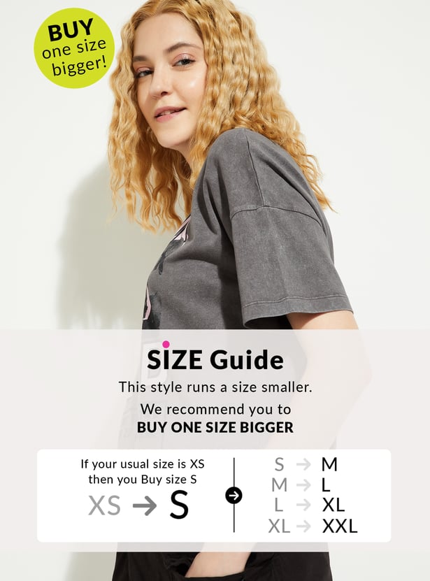 ALAYA F x URB_N Women Pink Floyd Print Boxy Fit T-shirt