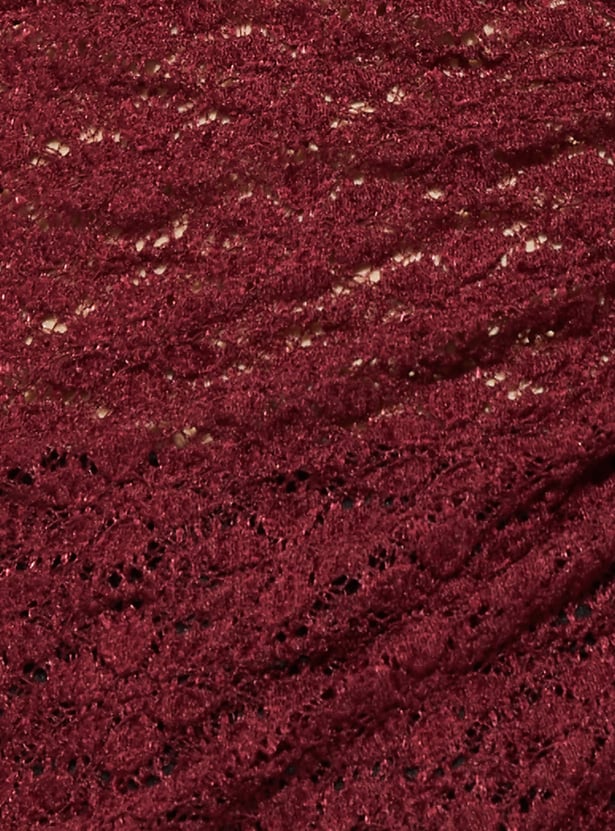 URB_N Women Lace Asymmetric Top