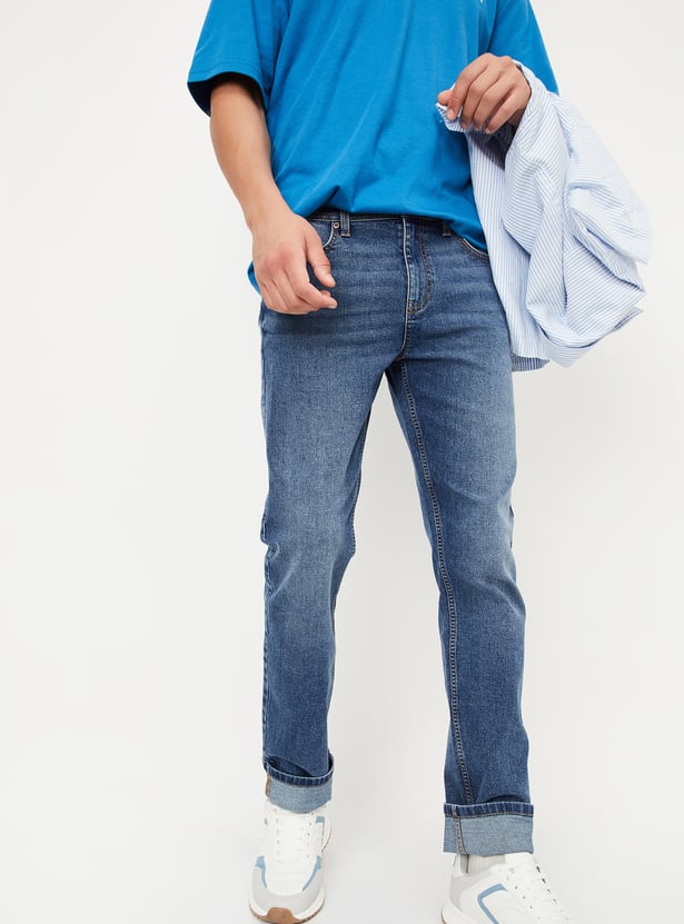 Men Slim Fit Washed Jeans