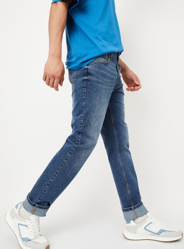 Men Slim Fit Washed Jeans