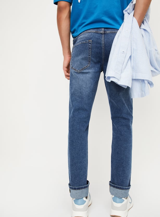 Men Slim Fit Washed Jeans