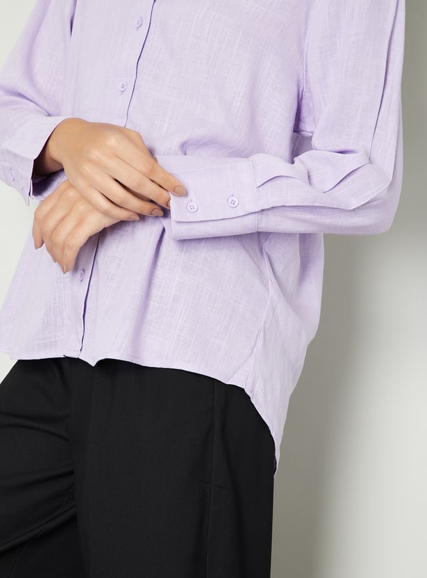 Women Textured Oversized Fit Shirt