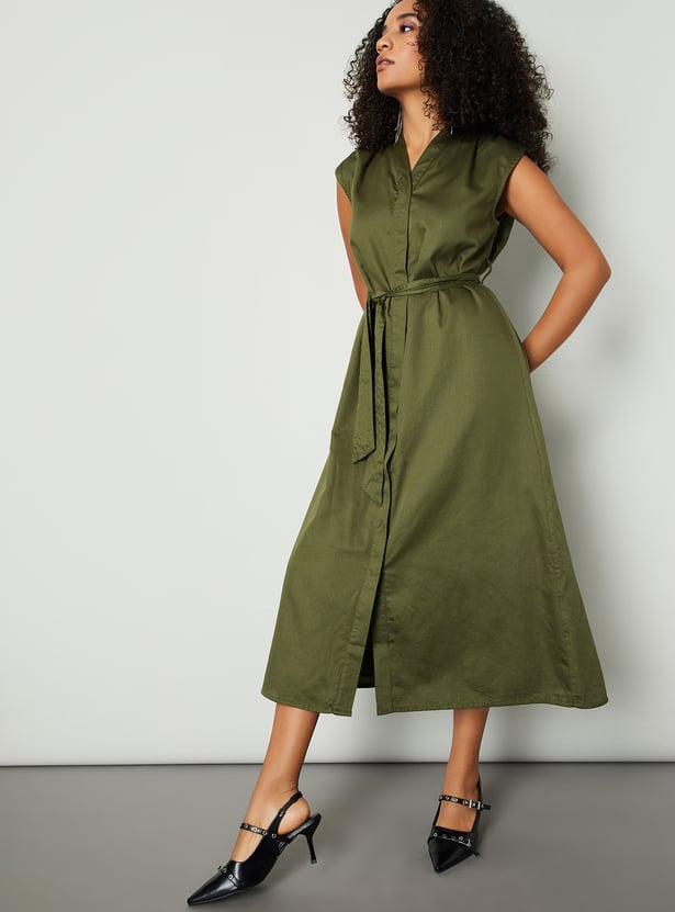 Women Solid A-line Dress