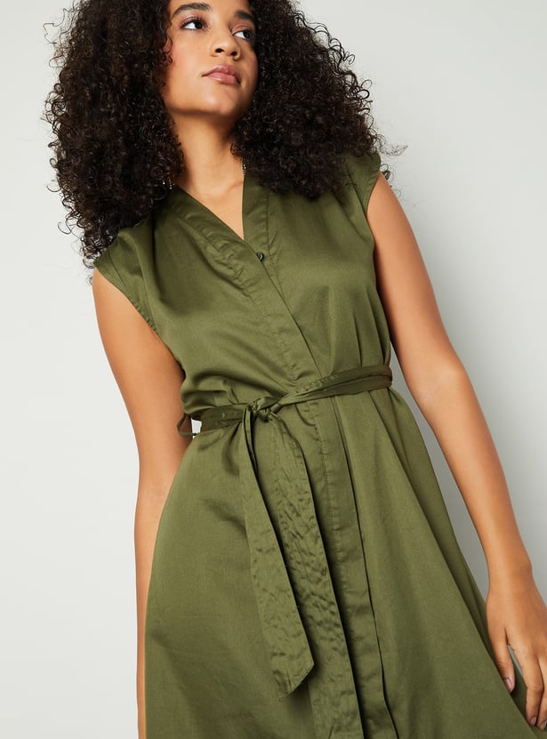 Women Solid A-line Dress