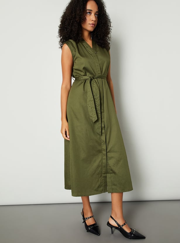 Women Solid A-line Dress