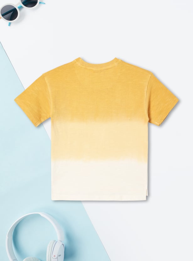 Ivory & Rust Colorblock Cotton Boys Shirt