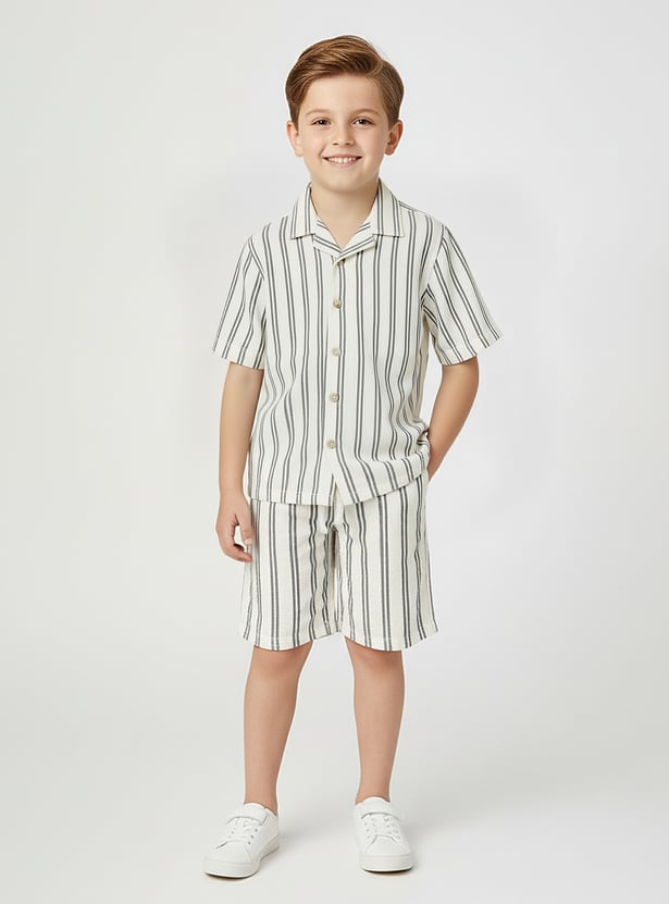 Boys Striped Shorts Set