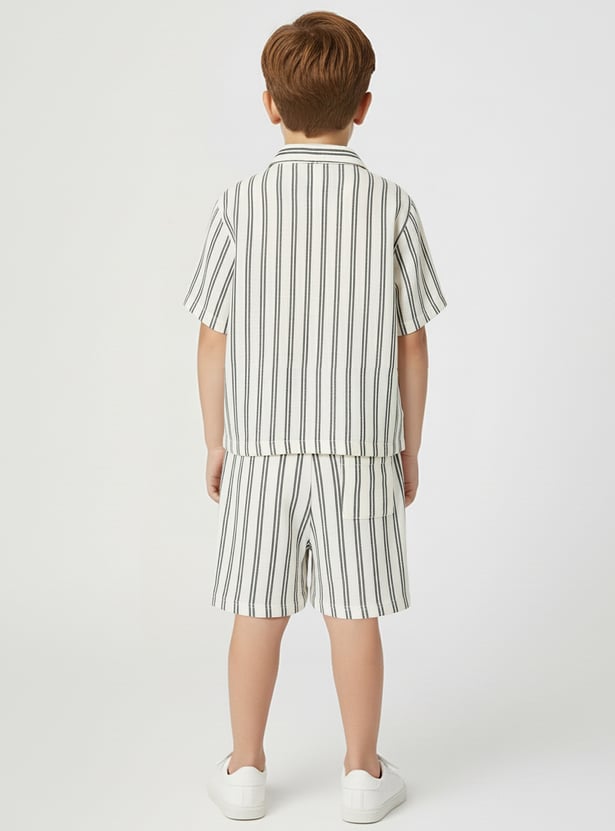 Boys Striped Shorts Set