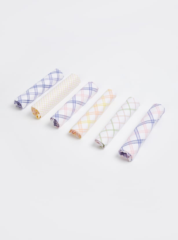 Women Checked Handkerchief - Pack of 6