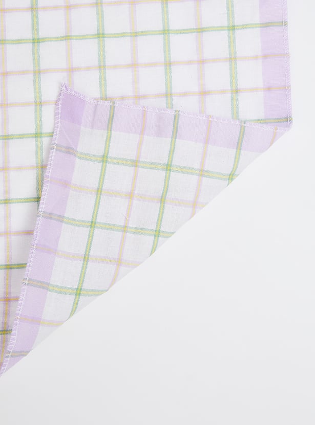 Women Checked Handkerchief - Pack of 6