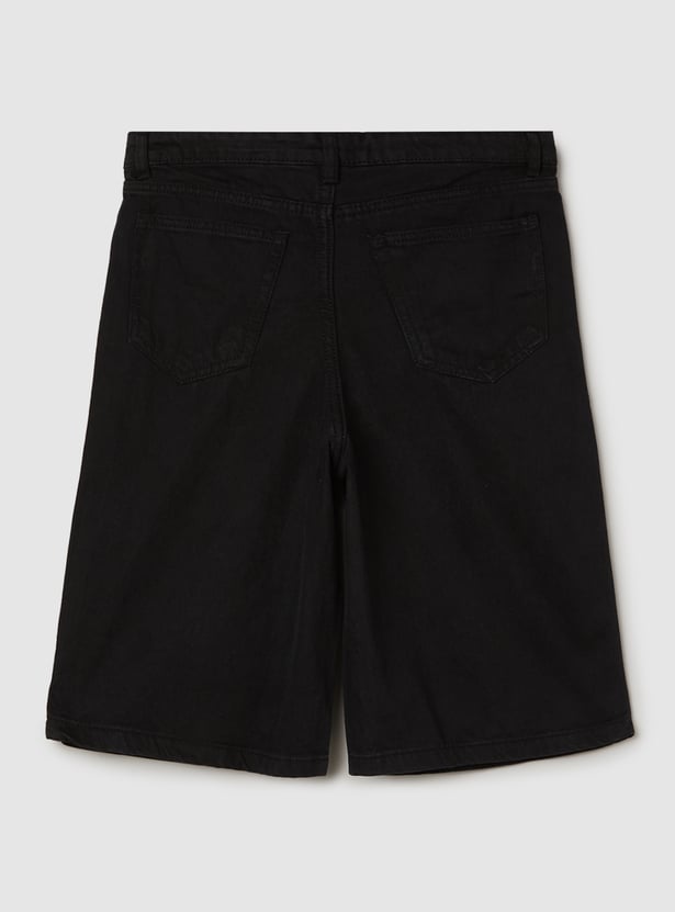 Buy Girls Washed Denim Shorts Online at just