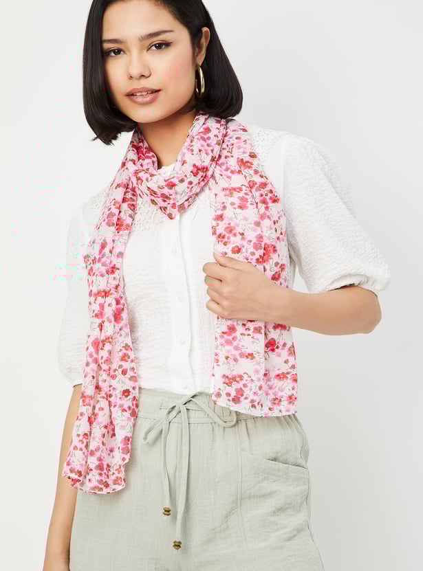 Women Floral Print Scarf