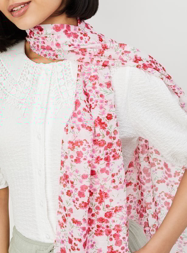 Women Floral Print Scarf