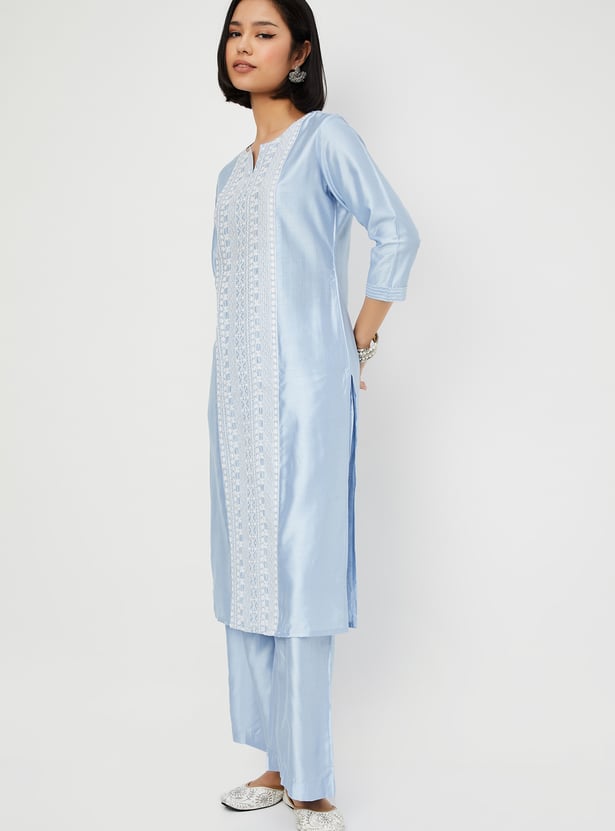 Women Black Straight Kurta Set