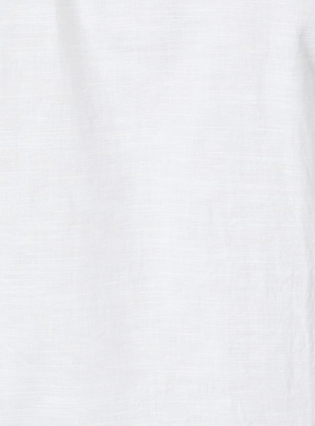 Men Solid Slim Fit Linen Shirt