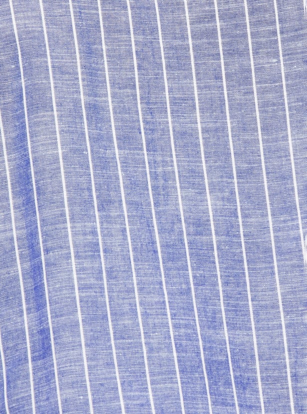 Men Striped Slim Fit Linen Shirt