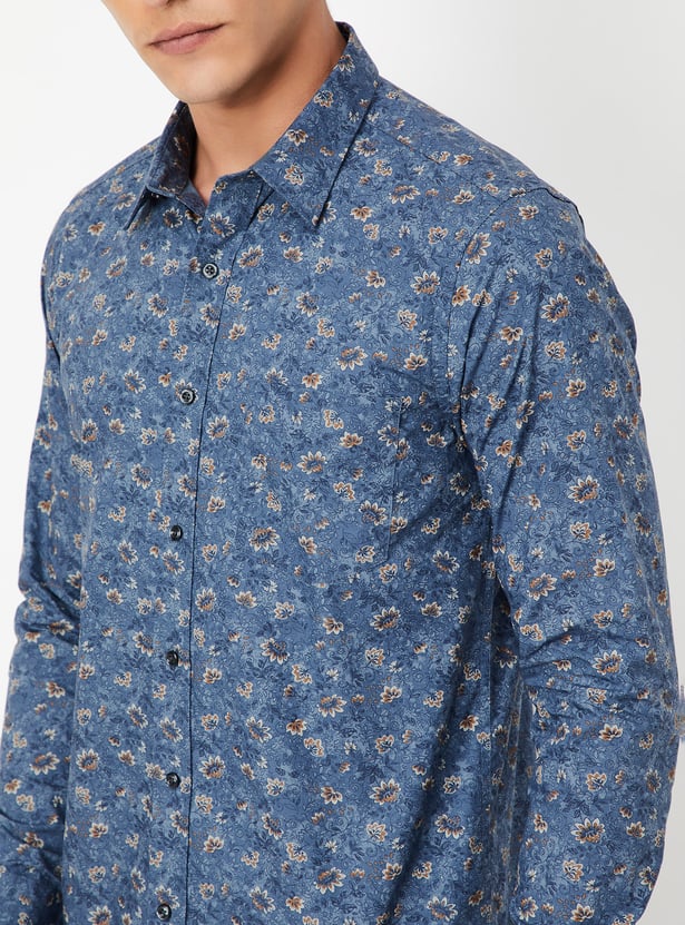 Men Floral Print Slim Fit Shirt