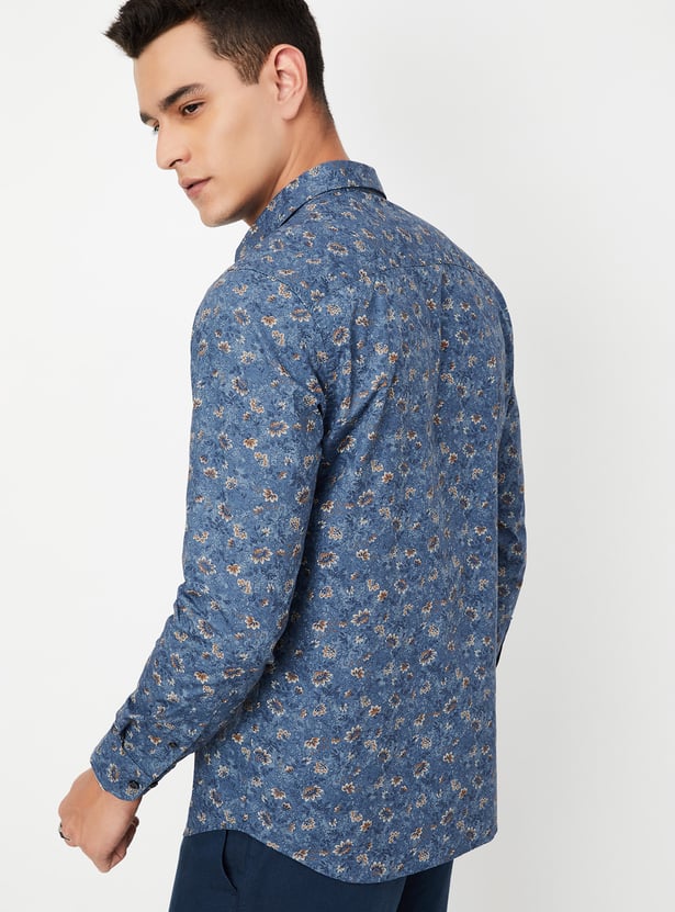 Men Floral Print Slim Fit Shirt