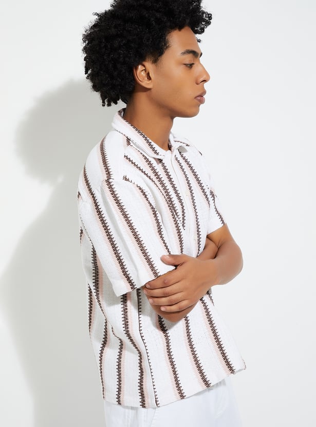 URB_N Men Embroidered Oversized Fit Shirt