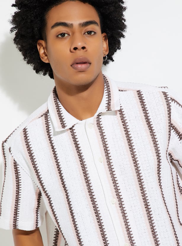 URB_N Men Embroidered Oversized Fit Shirt
