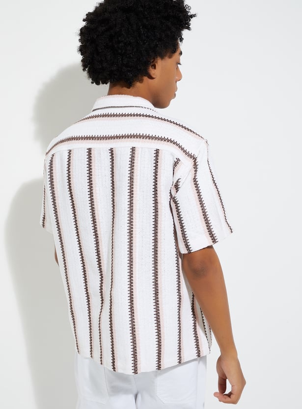 URB_N Men Embroidered Oversized Fit Shirt