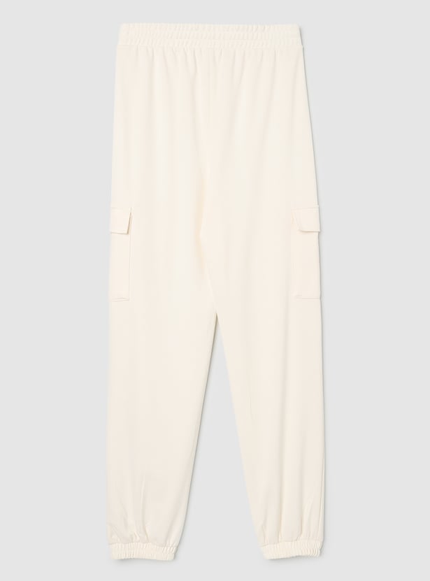 Girls Textured Cargo Joggers